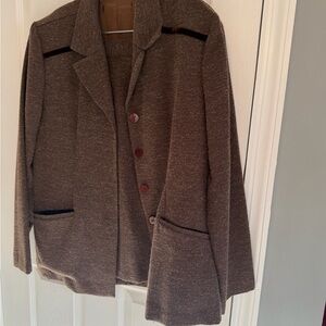 Dress Barn Textured Brown Skirt Suit